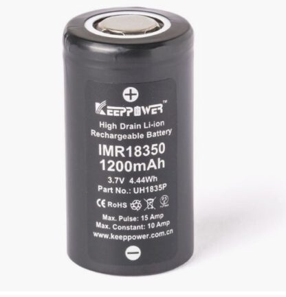 Keeppower IMR18350 Li-Ion 3,7V 1200mAh Akku (15A) 2Stk.